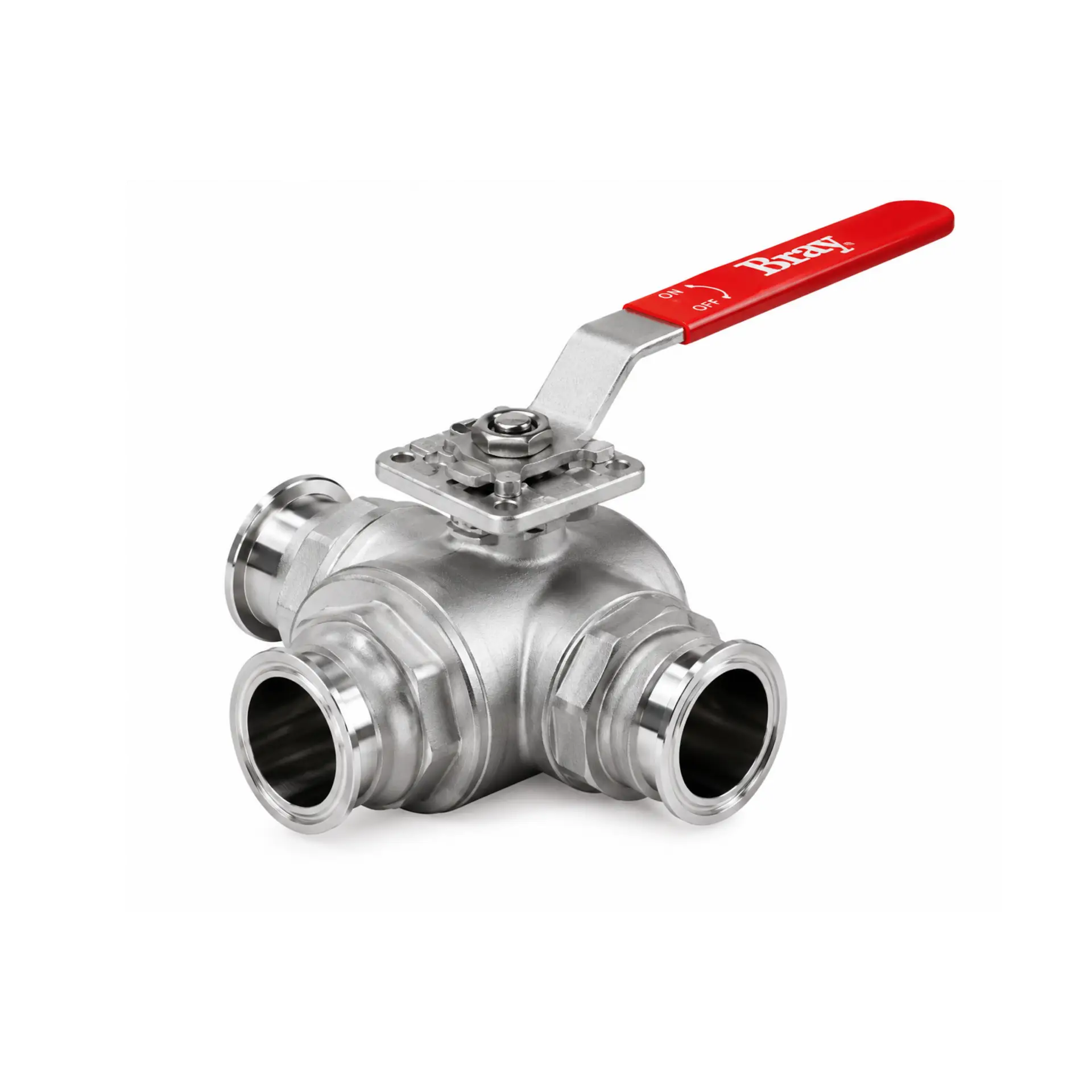 Válvulas de Bola Tri-Clamp-Multipuerto de 3 Vías en Acero Inoxidable, Bray
