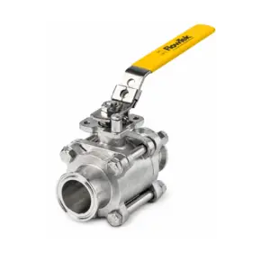 Válvulas de Bola Tri-Clamp de Alta Pureza en Acero Inoxidable, 1000 WOG, Bray